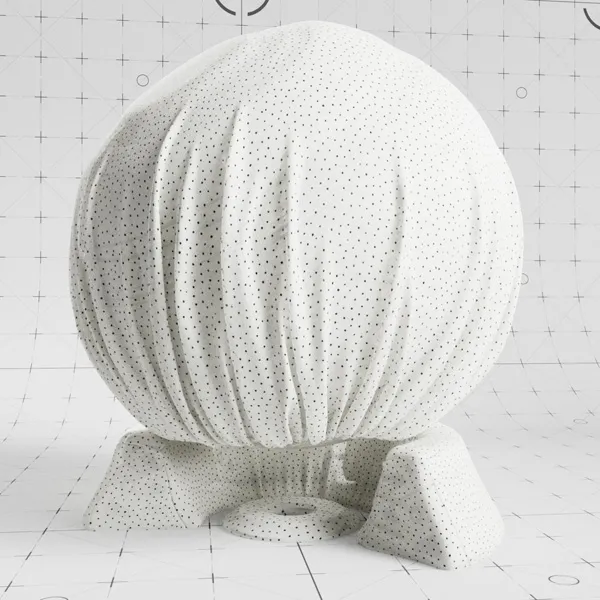 Off-white polka-dot batiste material applied to a shader ball